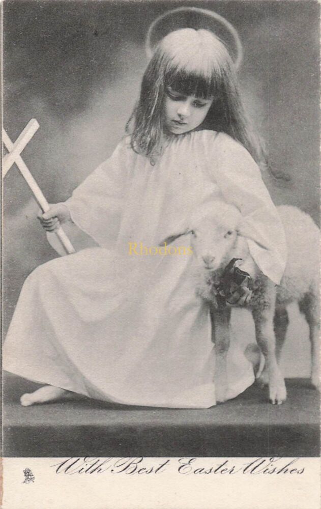 With Best Easter Wishes-Early 1900s Tucks Art Series (# 2842)-Religion, Faith Postcard