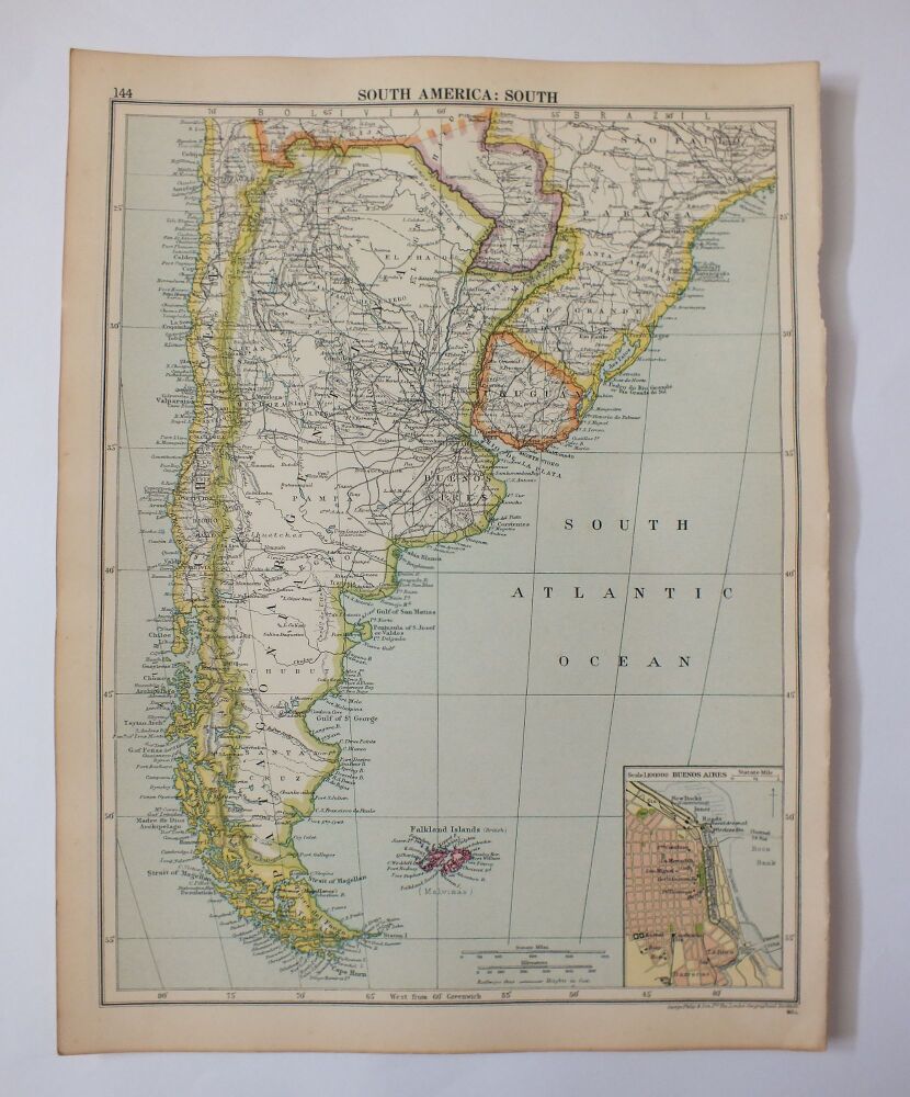 1930s Map of South America-South-Cassells New Atlas (5th Edition) Sheet #144