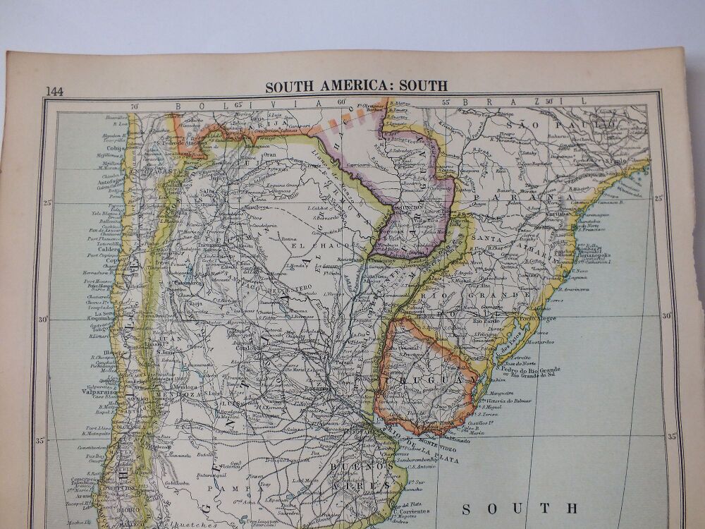 1930s Map of South America-South-Cassells New Atlas (5th Edition) Sheet #144