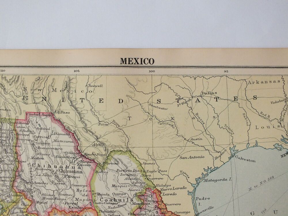 1930s Map of Mexico-Cassells New Atlas (5th Edition) Sheet #136