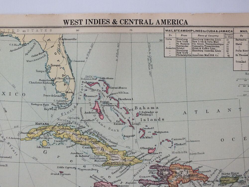 1930s Atlas Map Sheets-West Indian Islands or West Indies & Central America-Cassells New Atlas (5th Edition) Sheets #137 or #138