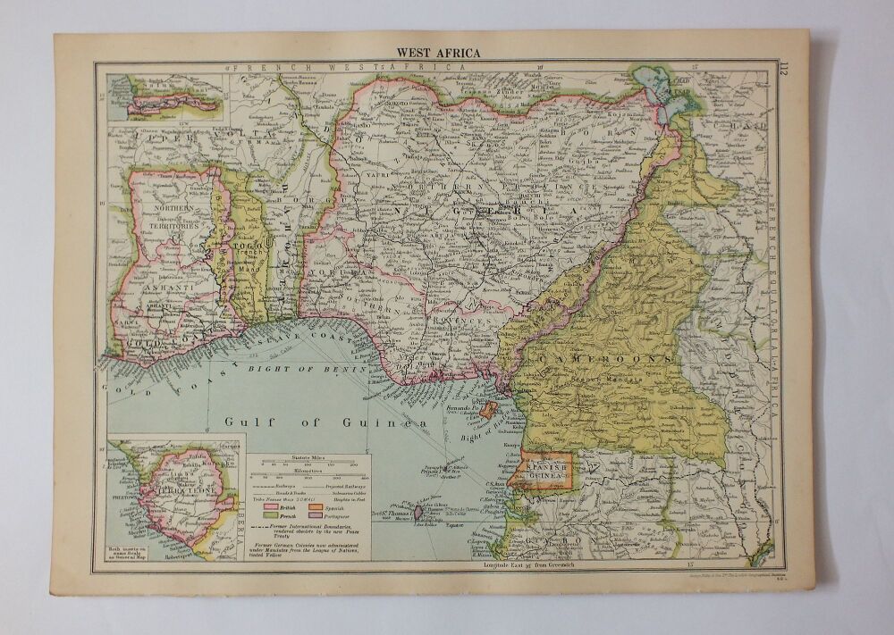 1930s Atlas Map Sheet-West Africa-Cassells New Atlas (5th Edition) Sheets #112