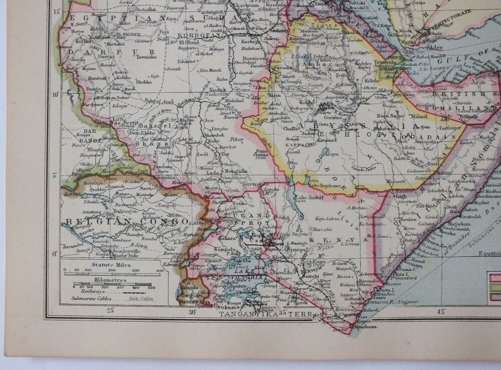 1930s Atlas Map Sheet-North East Africa With Egypt-Cassells New Atlas (5th Edition) Sheets #109