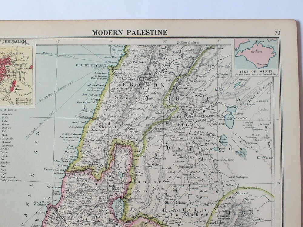 Map of Modern Palestine (Circa 1930)-Cassells Atlas Map Print Sheet #79