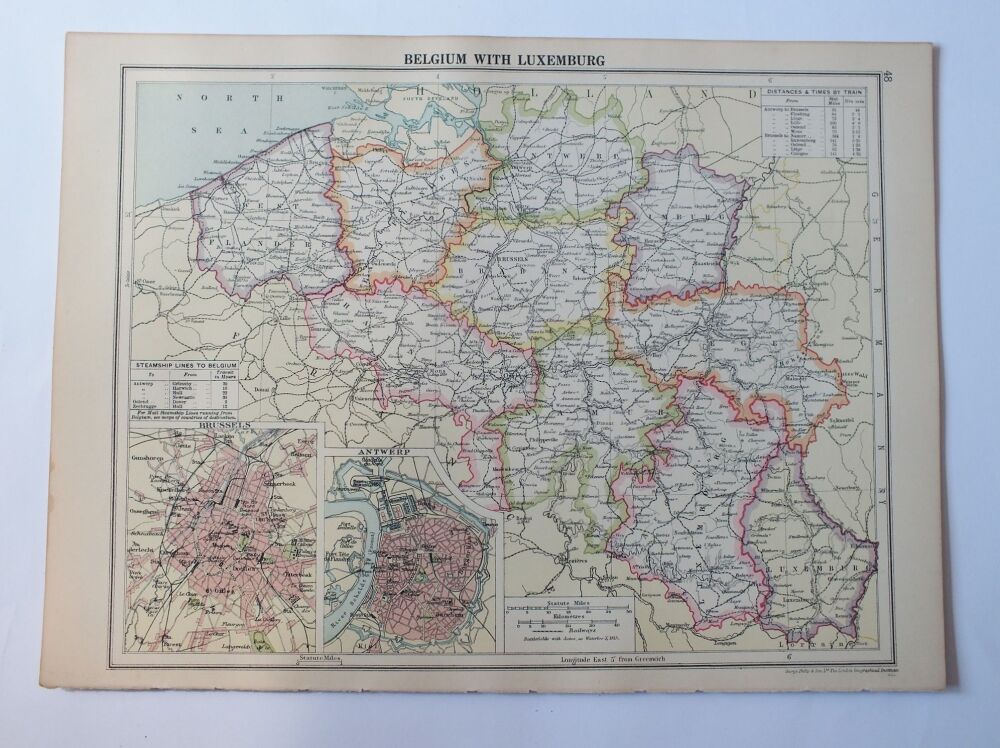 Map of Belgium With Luxemburg-Cassells New Atlas (5th Edition-May 1930)