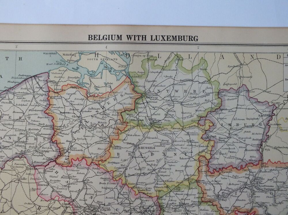 Map of Belgium With Luxemburg-Cassells New Atlas (5th Edition-May 1930)