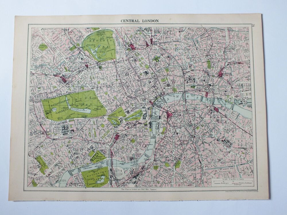 Cassells New Atlas Map Sheet #23/24-Central London / London Railways and Suburban Resorts