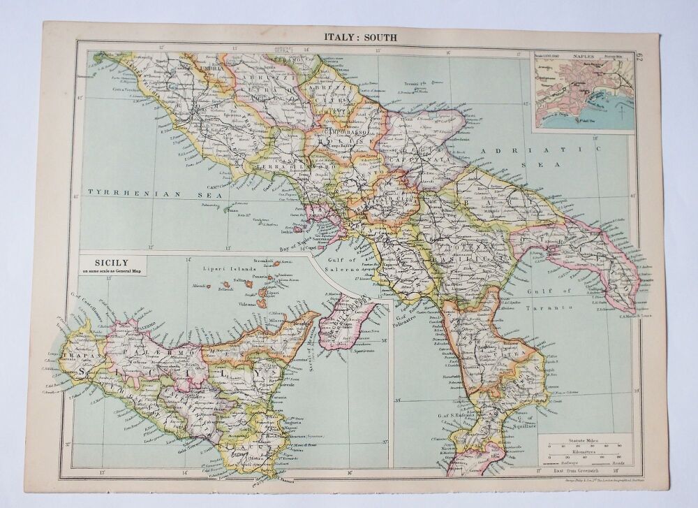 Vintage Atlas Map Prints-Italy: North or Italy: South-From Cassells New Atlas-1930