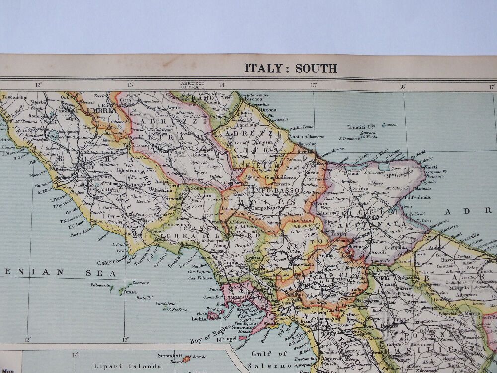 Vintage Atlas Map Prints-Italy: North or Italy: South-From Cassells New Atlas-1930