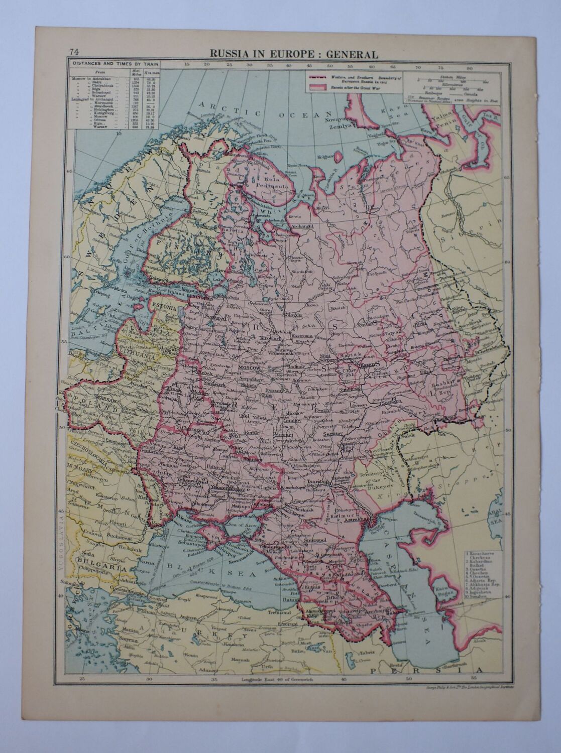 Russia in Europe: General or Scandinavia and Baltic Islands (Folded Double 