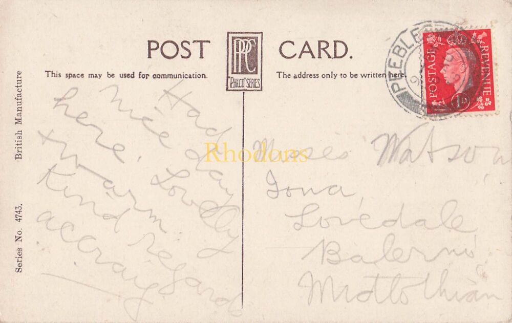 Scotland Postcard-On The Tweed, Peebles-1930s Philco Series
