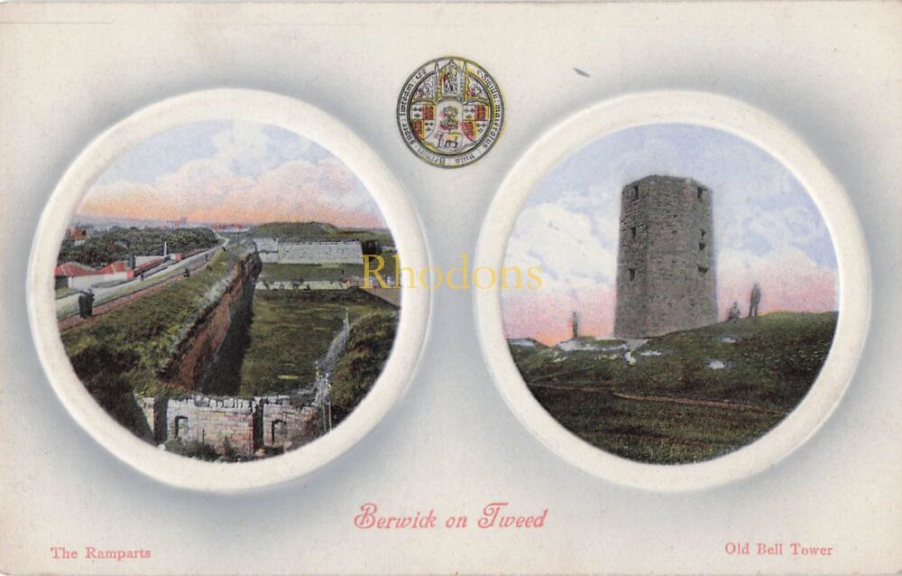 Northumberland Postcard-Berwick on Tweed-The Ramparts and Old Bell Tower-Early 1900s W R & S Reliable Series