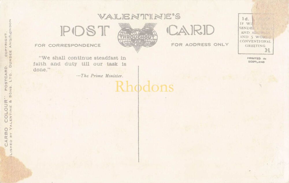 Northumberland Postcard-Berwick on Tweed-The Ramparts and Pier-Valentines Carbo Colour Series