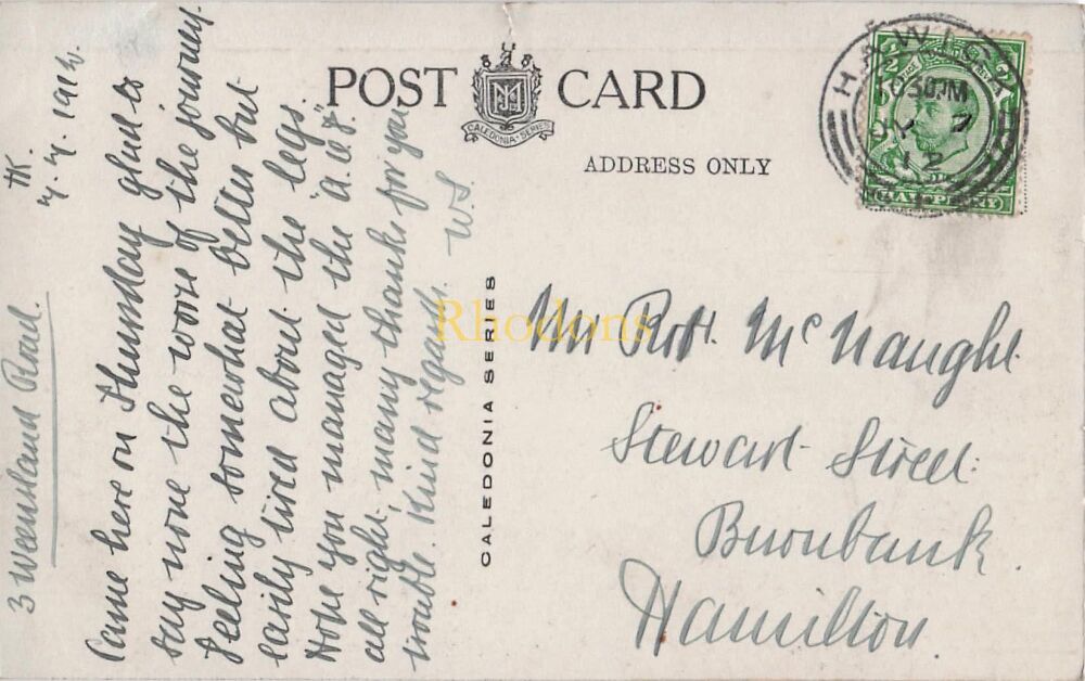 Scotland Postcard-Museum and Fountain, Wilton Lodge, Hawick, Scottish Borders-Early 1900s J M Caledonia Series