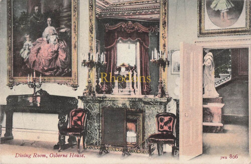 Isle of Wight Postcard-Osborne House, IOW-The Dining Room-Edwardian Photo View By J Welch & Sons Portsmouth