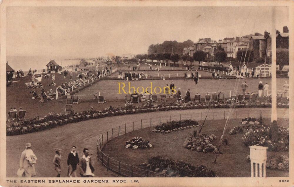 Isle of Wight Postcard-The Eastern Esplanade Gardens, Ryde IOW-1930s Animated View By Nigh