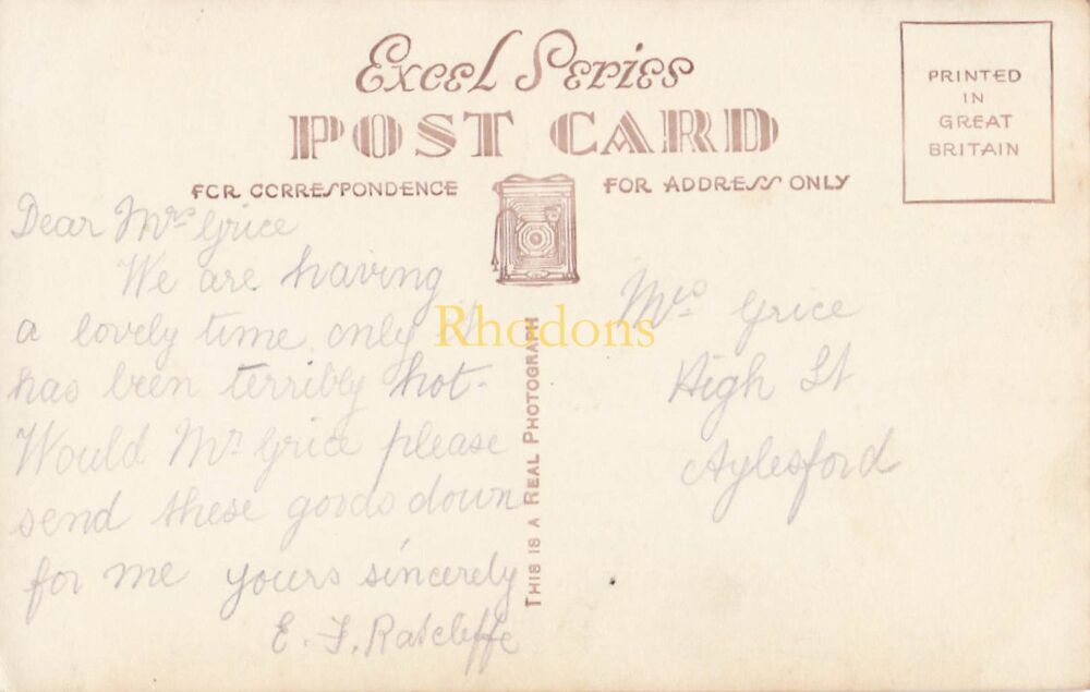 Kent Postcard-Kingsgate Castle, Broadstairs-Excel Series Real Photo