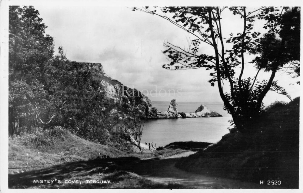 Devon Postcard-Ansteys Cove Torquay-1950s Valentines Series Real Photo PC