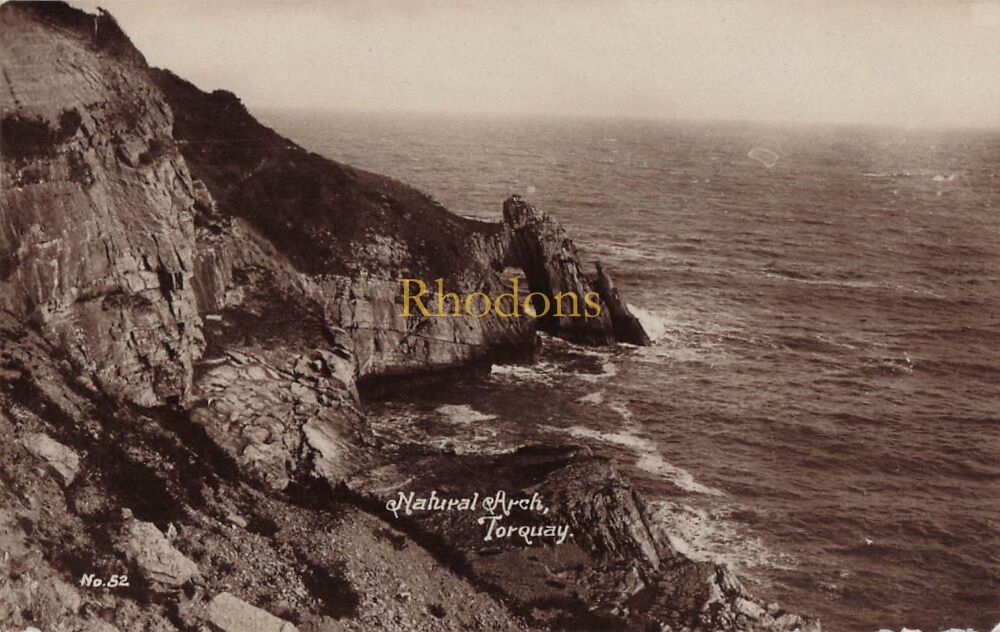 Devon Postcard-Natural Arch, Torquay-Early 1920s RPPC | Genealogy Interest Postcard-Miss M GAPP, Seven Kings, Essex, 1921