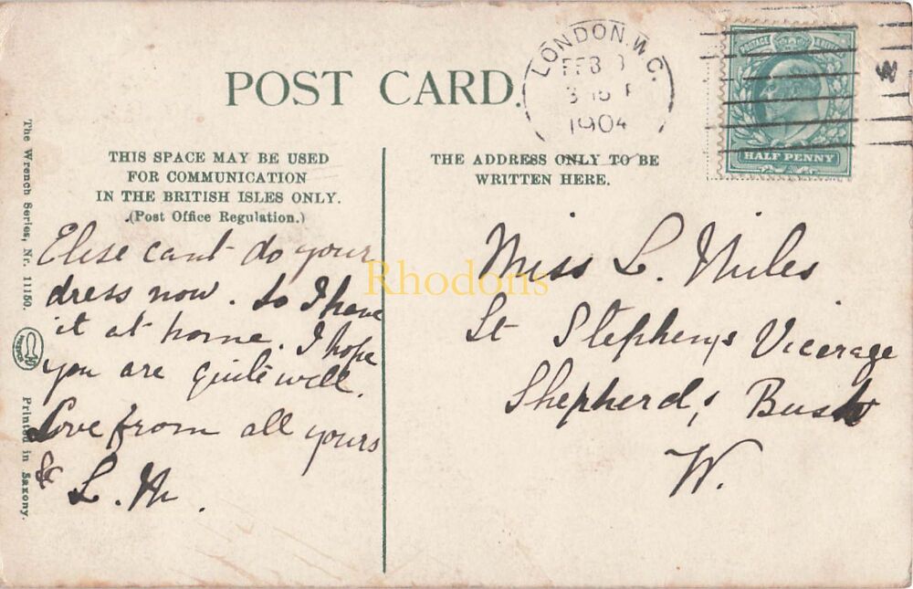 Suffolk Postcard-The Sparrows Nest, Lowestoft-Early 1900s Wrench Series PC No 11150