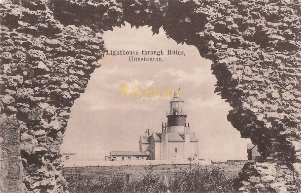 Norfolk Postcard-Hunstanton Lighthouse Through Ruins-Early 1900s, Local Publisher