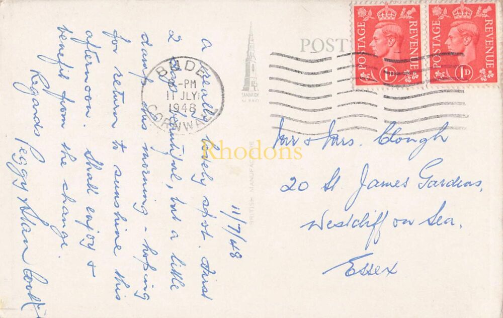 Cornwall Postcard-Crooklets, Bude-1940s Photo View-E & K Publishers Padstow