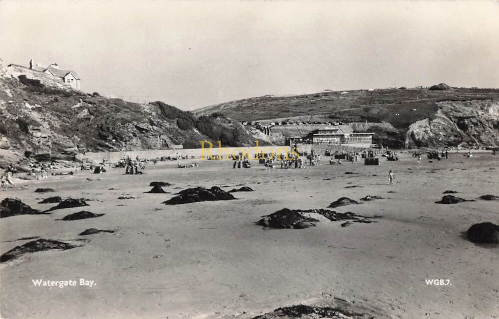 Cornwall Postcard-Watergate Bay-Real Photo View By J Woolverton