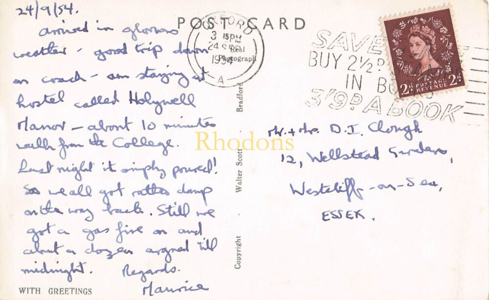 Oxford Postcard-Balliol College-1950s Walter Scott, Bradford Photo View PC