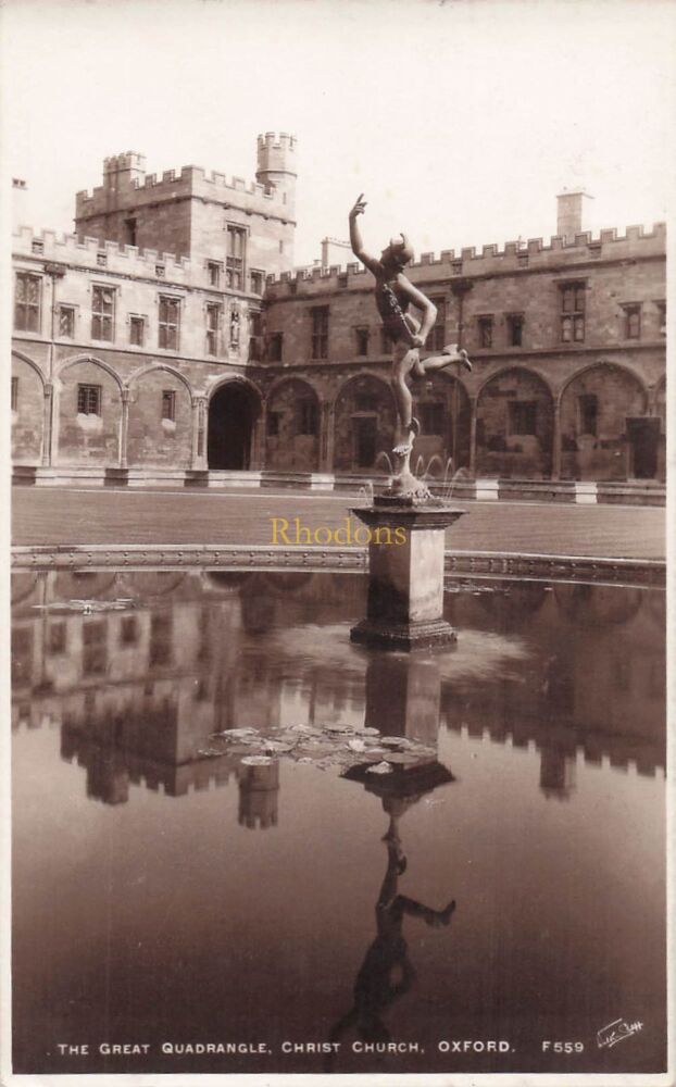 Oxford Postcard-The Great Quadrangle, Christ Church University-1930s Walter Scott Photo View PC