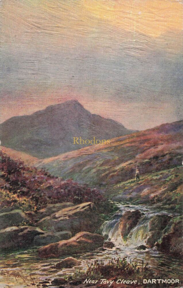 Devon Postcard-Near Tavy Cleave, Dartmoor-1930s Tucks Oilette PC No 7948 | Genealogy Interest-Mrs WOODHOUSE, Paddock, 1931