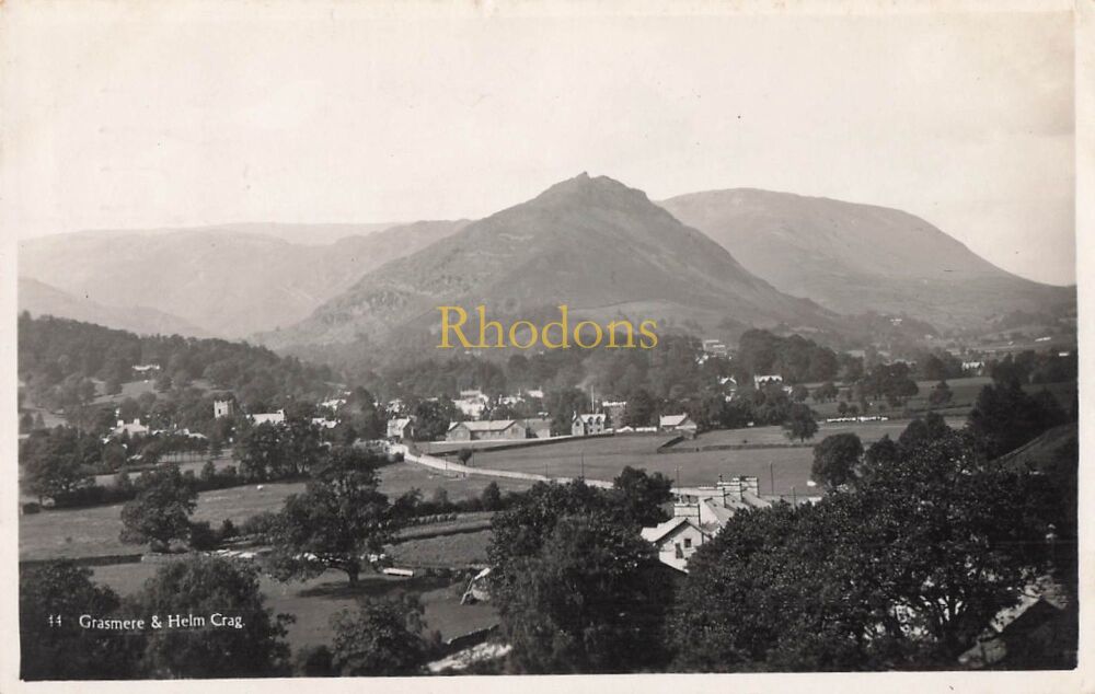 Cumbria Postcard-Grasmere & Helm Crag-1930s Photo PC