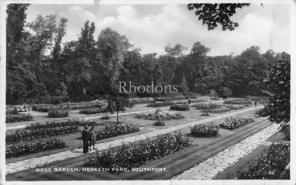 Lancashire Postcard-Rose Garden, Hesketh Park, Southport-Excel Series