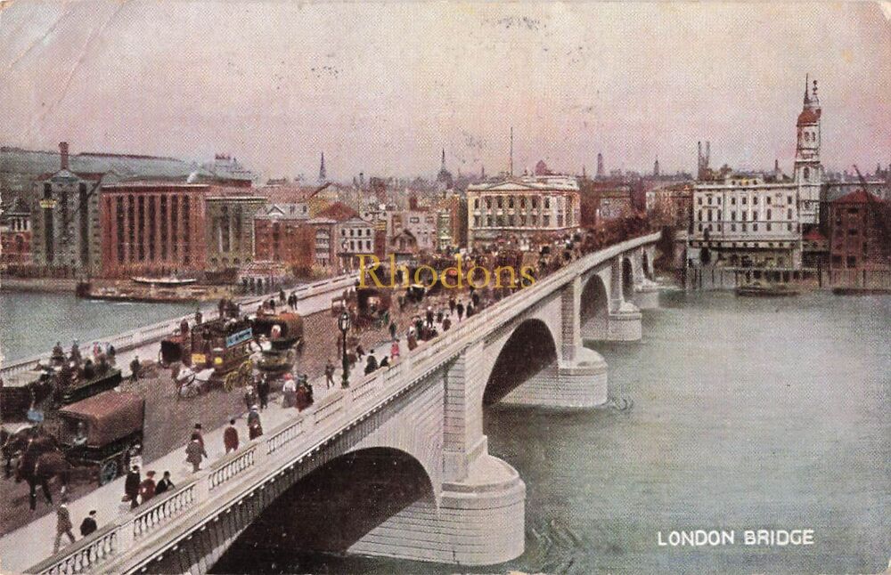 Genealogy Postcard-Miss JAMES, Pelham Street, Brighton 1905 | London Bridge-Hildesheimer & Co PC