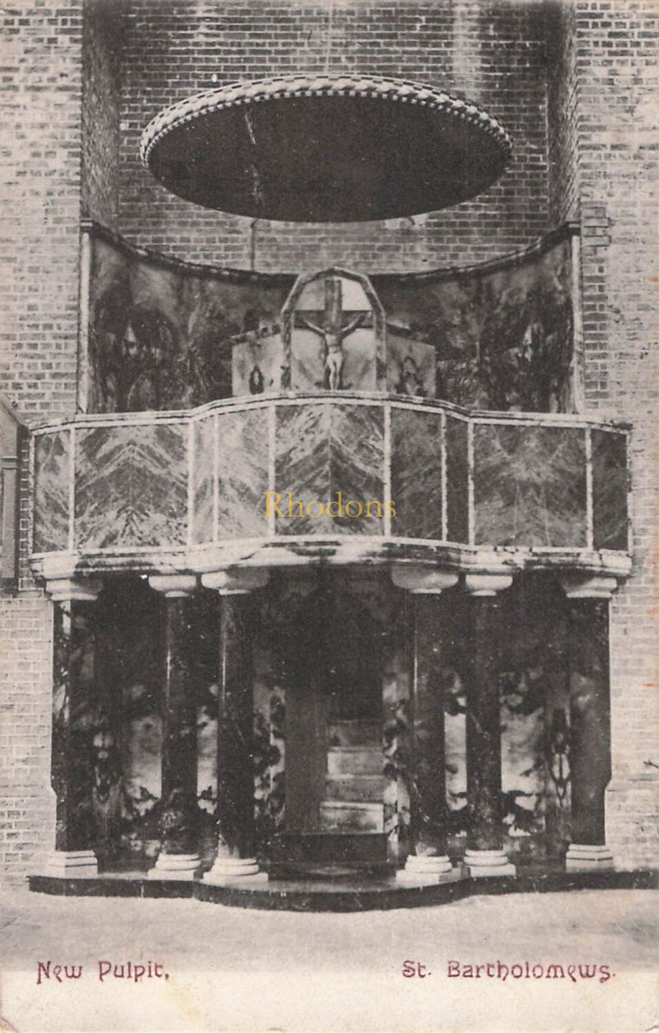 Sussex Postcard-St Bartholomews Church, Brighton, View of New Pulpit-Early 