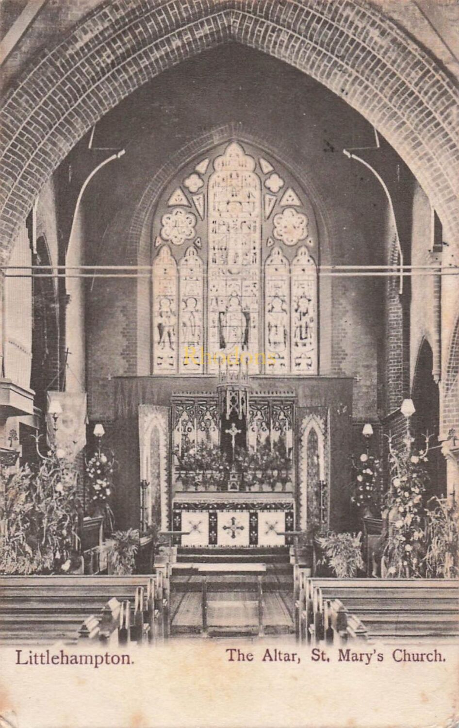 Sussex Postcard-The Altar, St Marys Church, Littlehampton, Sussex-Early 190