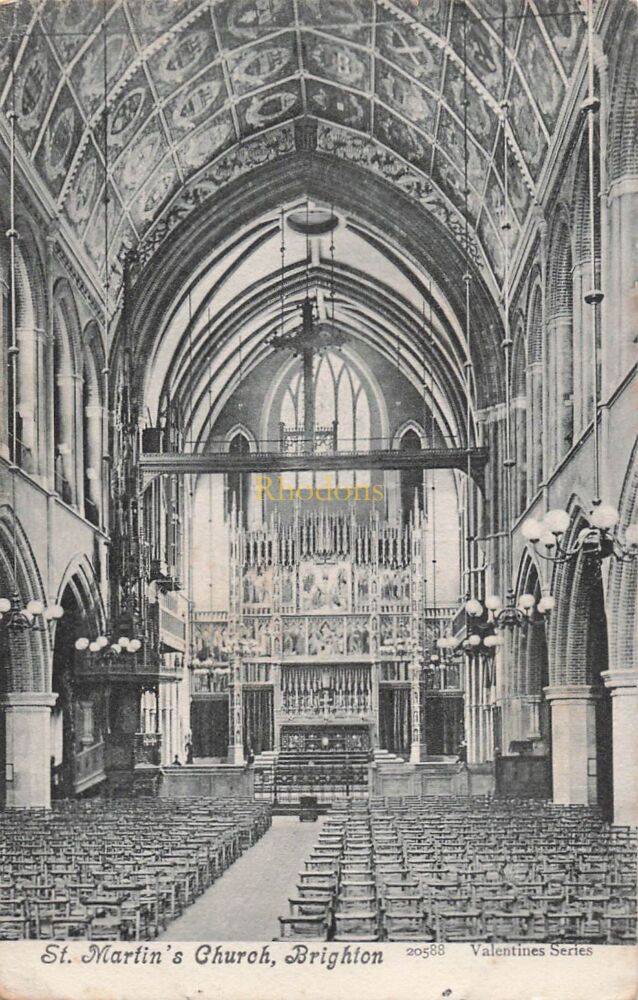 Sussex Postcard-St Martins Church, Brighton. Early 1900s Valentines Series | Miss JAMES, Kensington, October 1906
