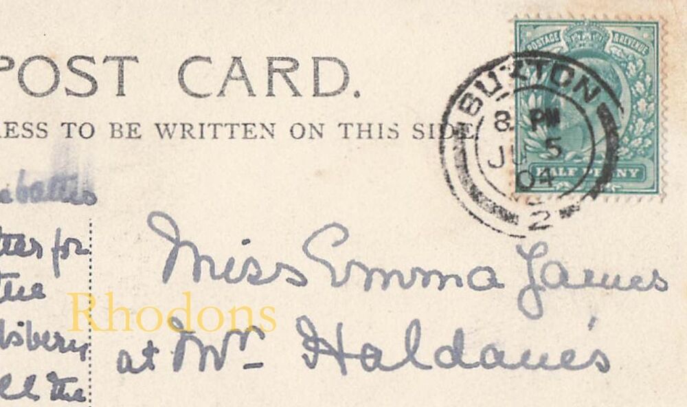 Derbyshire Postcard-St Anns Church, Buxton-Early 1900s Valentines | Miss JAMES, Hyde Park London 1904