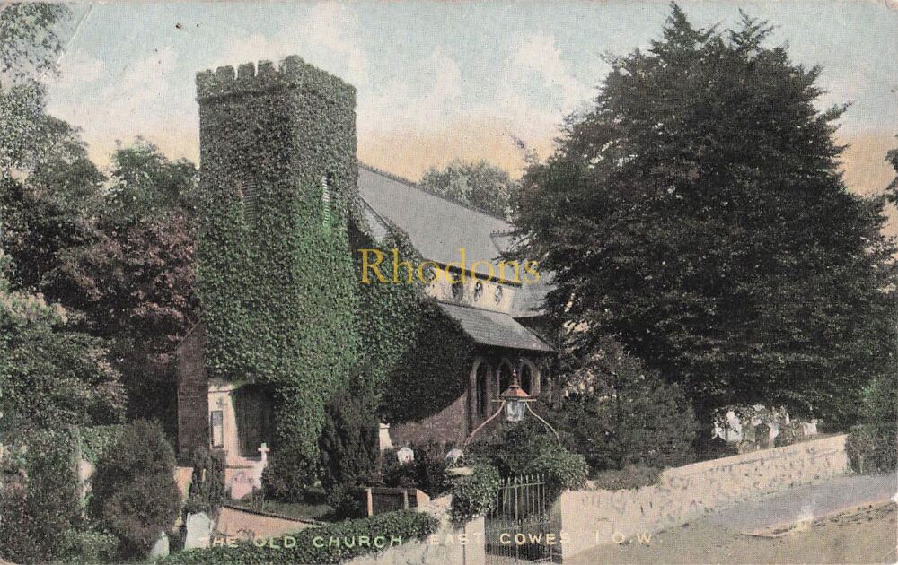 Isle of Wight Postcard-The Old Church, East Cowes IOW-Early 20thC National Series | Mrs DAVIS Finsbury, London 1905