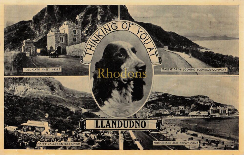 Wales Postcard- Llandudno, Caernarvonshire-1940s Multiview Holiday Greetings PC