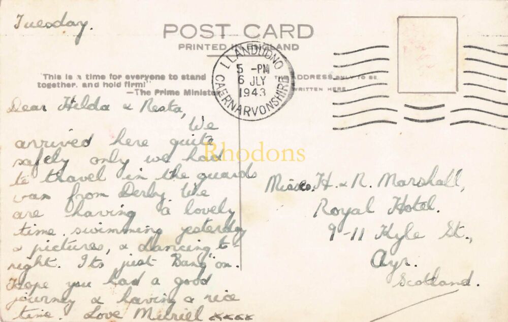 Wales Postcard- Llandudno, Caernarvonshire-1940s Multiview Holiday Greetings PC