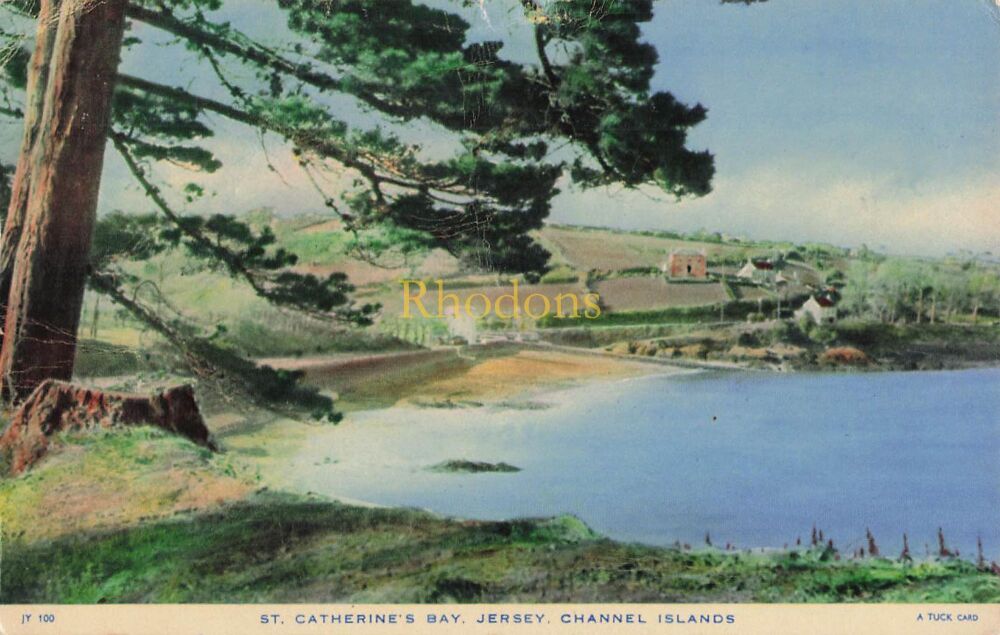 Jersey C.I. Postcard-St Catherines Bay, Jersey Channel Islands-1950s Tucks Rapholette Series