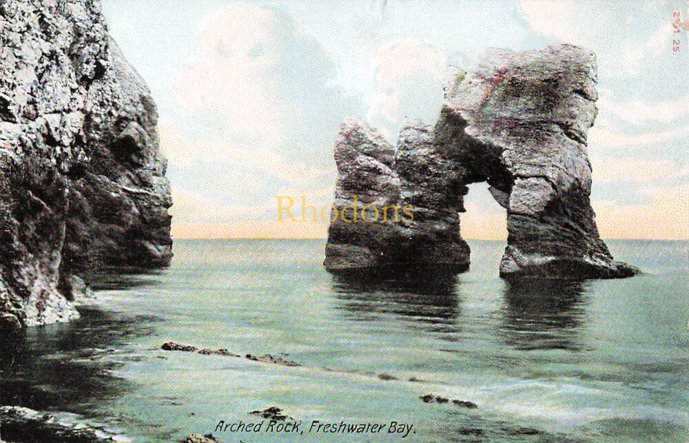 Isle of Wight Postcard-Arched Rock, Freshwater Bay IOW-Early 1900s Hartmann PC