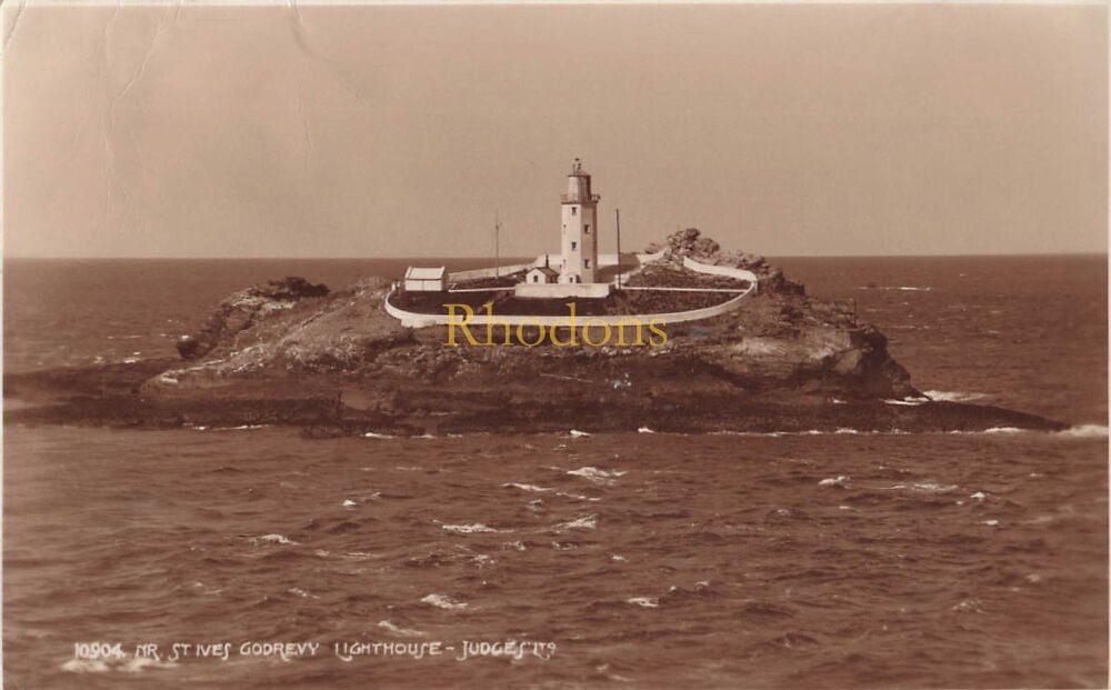 Cornwall Postcard-Godfrey Lighthouse Near St Ives, Cornwall-1940s Judges PC