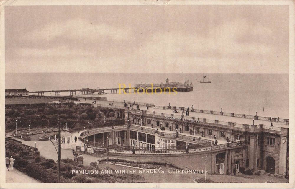 Kent Postcards-Cliftonville, Pavilion and Winter Gardens-1930s Real Photogravure PC