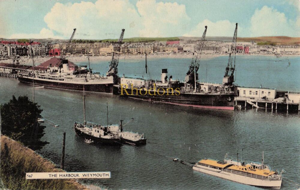 Dorset Postcard-The Harbour, Weymouth-1960s Dearden & Wade, Bournemouth PC