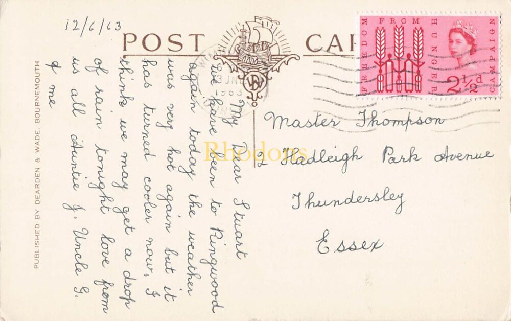 Dorset Postcard-The Harbour, Weymouth-1960s Dearden & Wade, Bournemouth PC