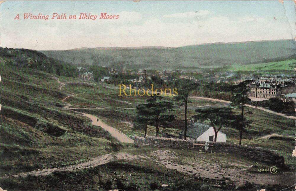 Yorkshire Postcard- A Winding Path On Ilkley Moors-Early 1900s PC | Genealogy Interest-Mrs W PARSONS, Tunbridge Wells, 1911