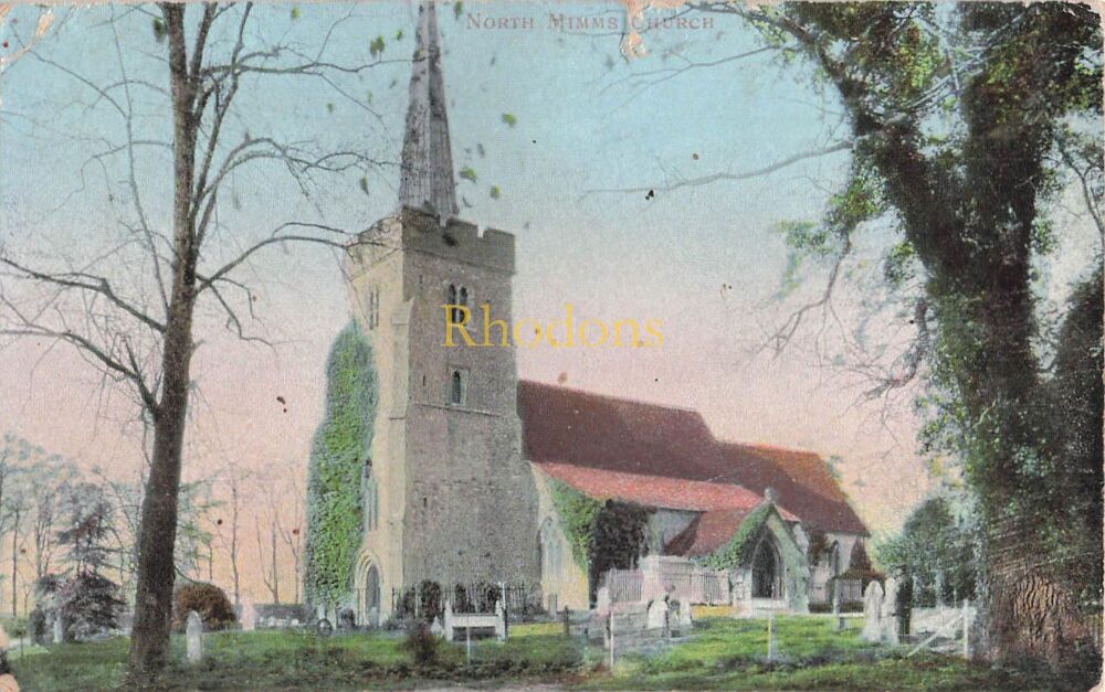 Genealogy Postcard-Miss E JAMES, Cheniston Gardens Kensington W London 1906 | North Mimms Church