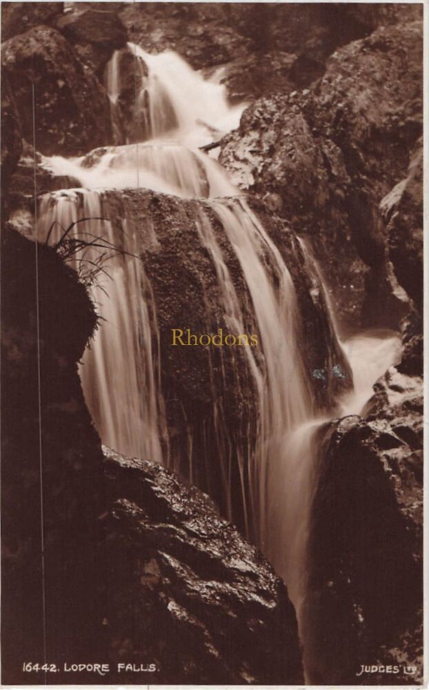 Genealogy Postcard-Miss H MARSHALL, Orchard Street, Lincoln, 1942 | Lodore Falls Cumbria, Judges PC