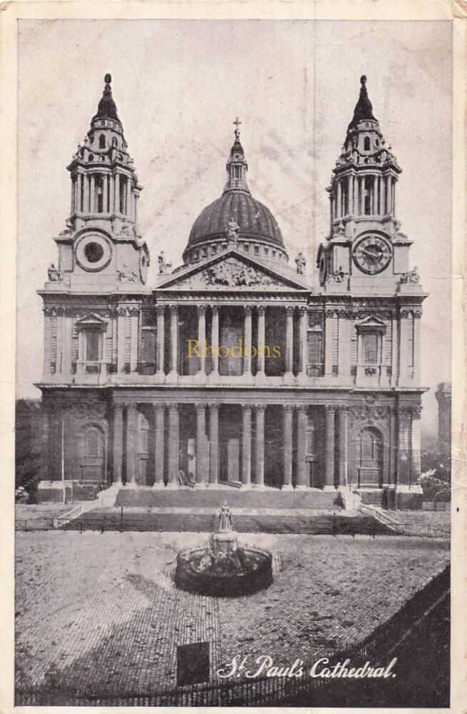 Genealogy Postcard-Mrs Kate TAYLOR, Queens Road, Chelmsford, Essex 1908 | St Pauls Cathedral, Christian Novels Series PC